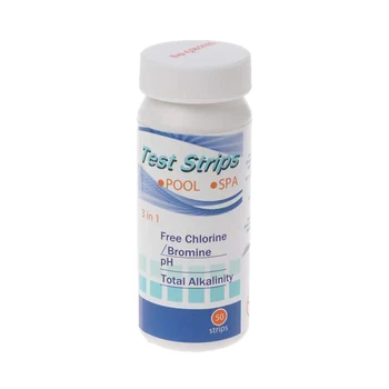 

50PCS 3-in-1 Chlorine Dip Test paper Strips SPA Swimming Pool PH chlor-alkalinity bromine hardness multifunctional test