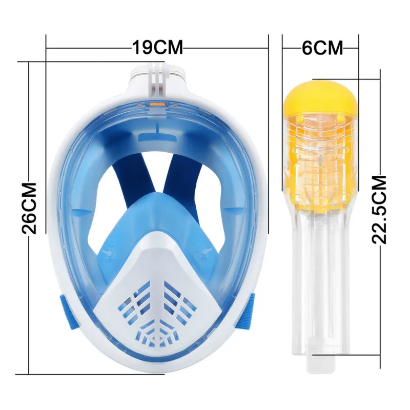 Curved swimming snorkeling mask adult full-dry diving mirror is attached to face anti-shattering and anti-fog diving mask