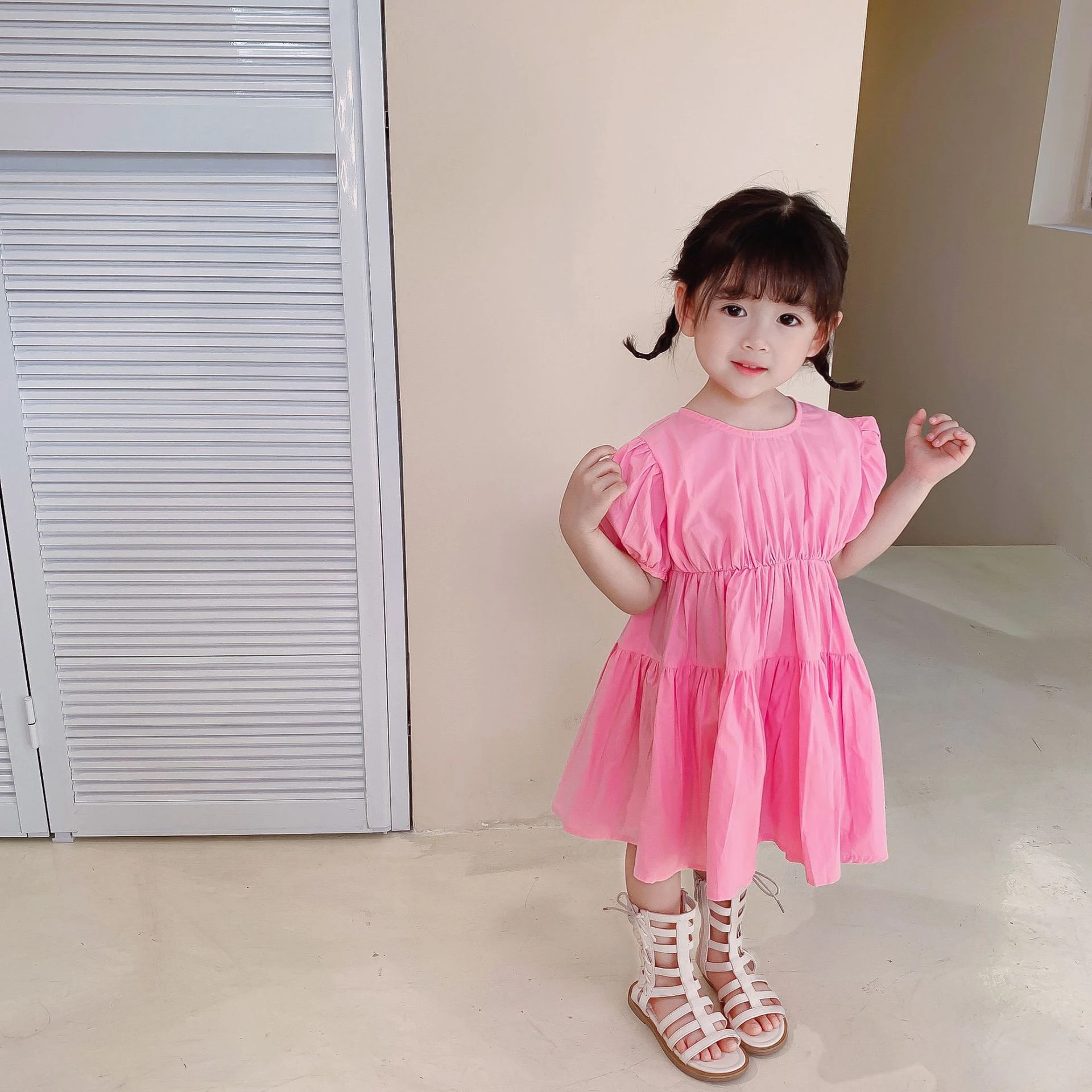 Toddler Girls Dress Princess Dresses Kids Short Sleeve Dress