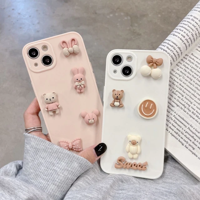 Luxury Designer For iPhone 11 12 13 Pro Max 6 7 8 Plus X XS Max XR SE 2 3  Cover 3D Bear New Phone Cases For Apple iPhone Series - AliExpress