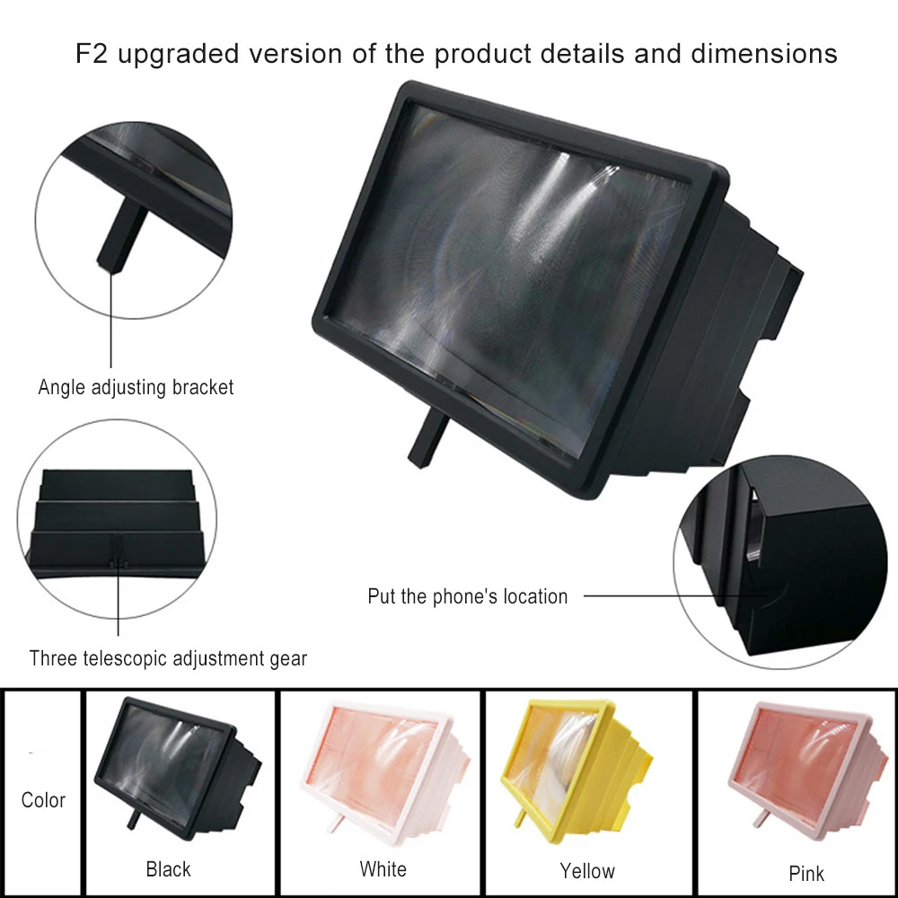 Универсальный экран мобильного телефона увеличивающая подставка 3D экран Увеличение видео стеклянная подставка кронштейн для iPhone HD планшет складное устройство для увеличения подвес для Samsung держатель мобильного телефона