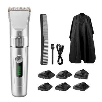 

Hair Clippers Professional Cordless Rechargeable Led Display with 6 Guide Combs With removable lithium battery，Low Noise Clipper