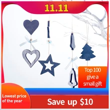 Мини рождественские маленькие Висячие звезды сердце натуральные ручной работы шикарные висячие украшения для спальни настенный Декор родное кольцо navidad# A