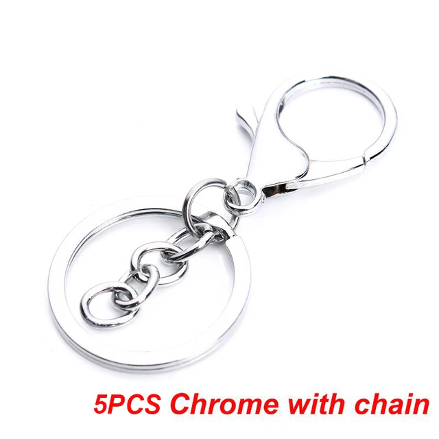 5-20pcs/lot Key Chain Key Ring keychain Bronze Rhodium Gold 28mm Long Round Split Keyrings Keychain Jewelry Making Wholesale DIY 5PCS Chrome