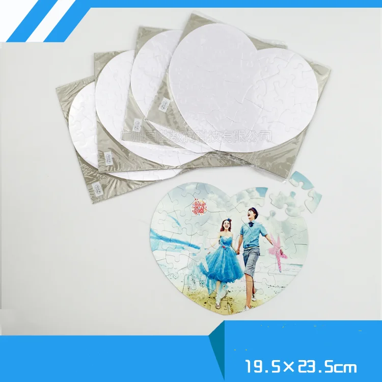 Free Shipping 12pcs/lot Sublimation Blank Puzzle DIY Craft heart Jigsaw Puzzle