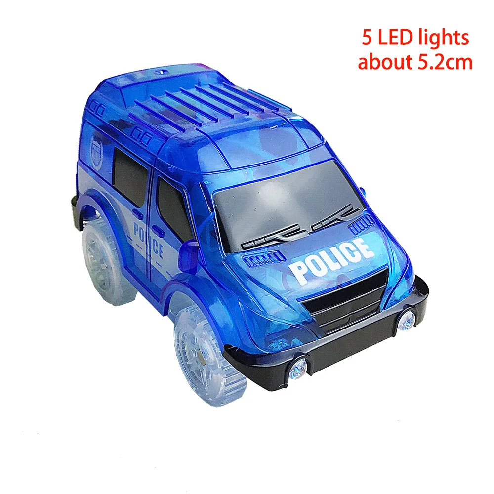 4,4-5,4 см волшебная Электроника светодиодный игрушечный автомобиль с мигающими огнями Развивающие игрушки для детей подарок на день рождения игра с треками - Цвет: 5 LED Lights