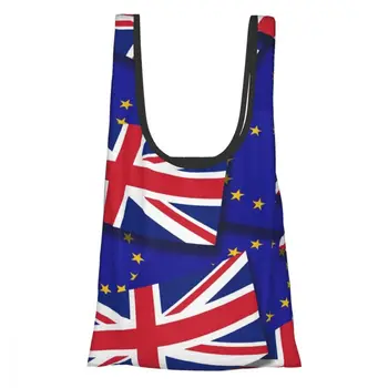 

Folding Shopping Bag Flag Of The United Kingdom Foldable Shopping Bag Reusable Grocery Bag Food Organizer Vegetables Bag
