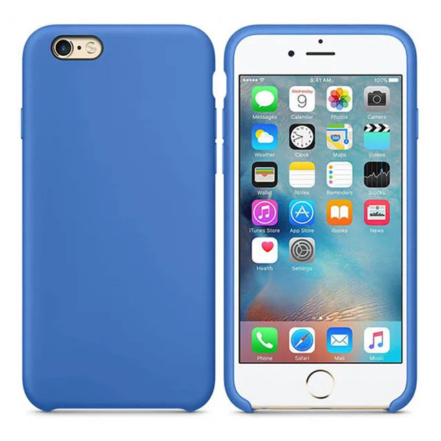 Роскошный силиконовый чехол для iPhone 7 8 Plus, чехол для Apple, чехол для iPhone 11 Pro X XS Max XR 6 6S 5 5S SE, без логотипа, чехол - Цвет: 02 Deep lake Blue