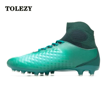 

Football shoes for men high cleats soccer original With Socks Professional Football Boot FOOTBALL WITH ANKLE BOOTS