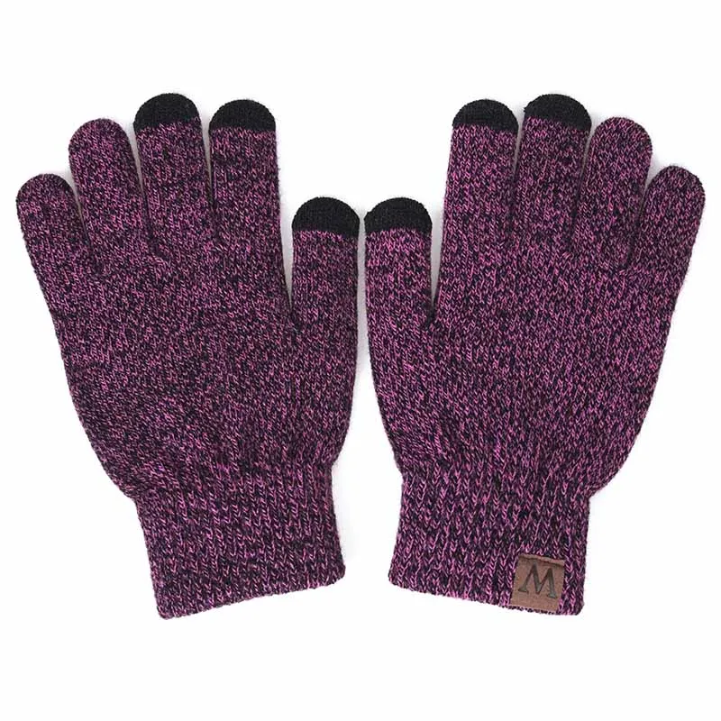 rose red gloves Модная зимняя шапка, шарф, перчатки для женщин и мужчин, толстая Хлопковая женская шапка и шарф, набор из шапки и шарфа для женщин, комплект из 3 предметов - Цвет: rose red gloves