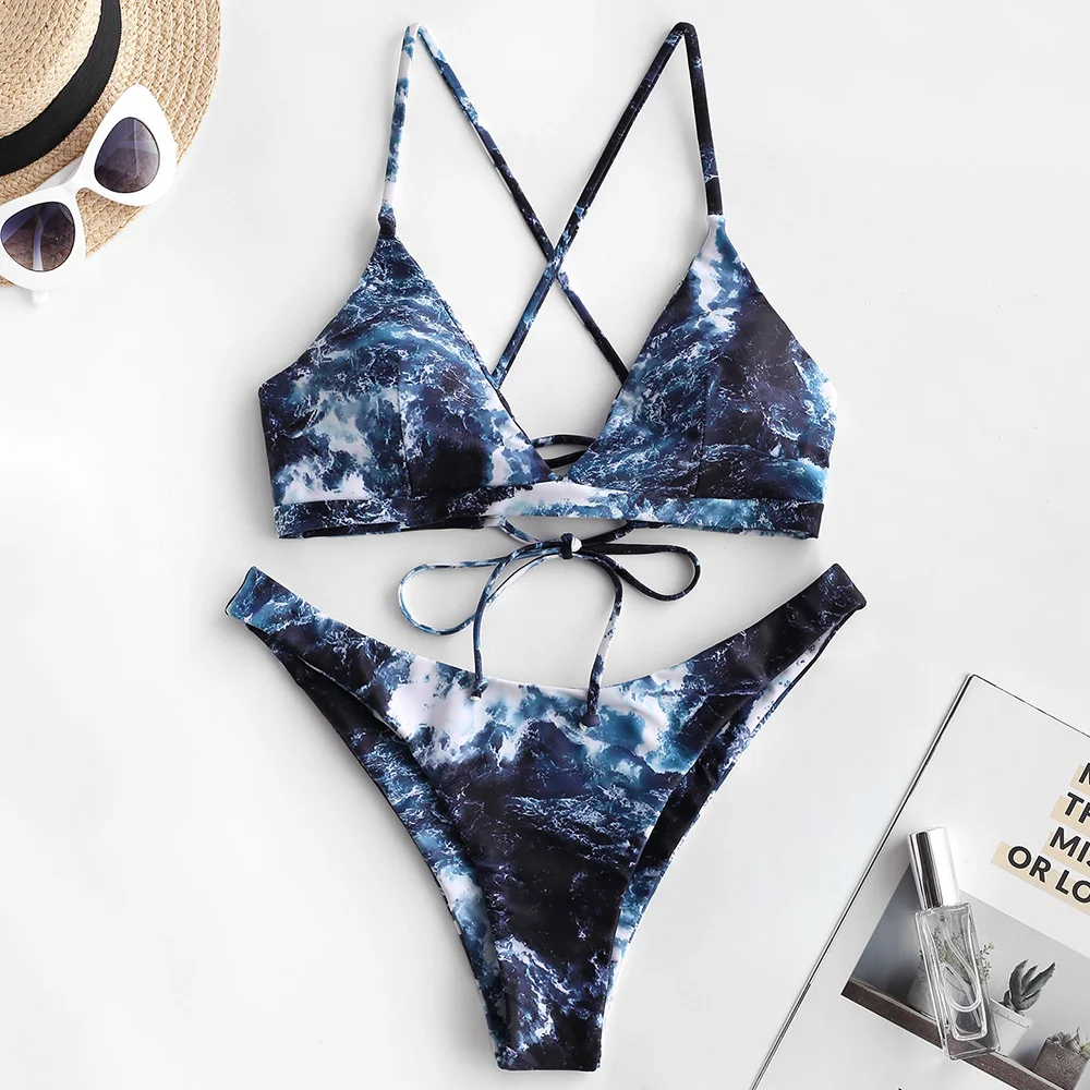 zaful marble bikini