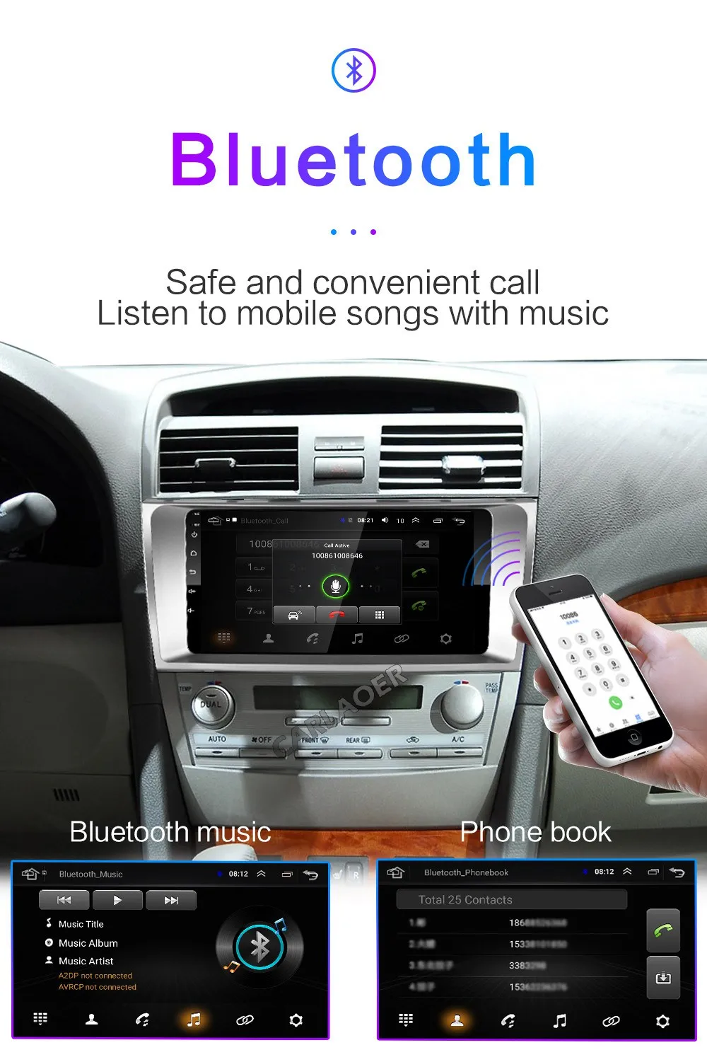 Автомобильный мультимедийный плеер для Android для Toyota Camry 2002-2005 2006 2007 2008 2009 2010 2011 2012 2013 2 DIN радио