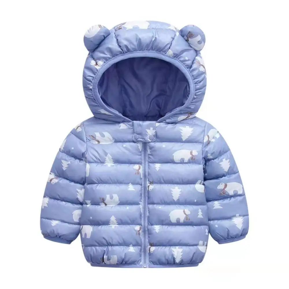 Kawaii/модные хлопковые куртки для мальчиков и девочек на осень и зиму детская верхняя одежда с капюшоном и ушками детское теплое пальто с хлопковой подкладкой для младенцев - Цвет: 14
