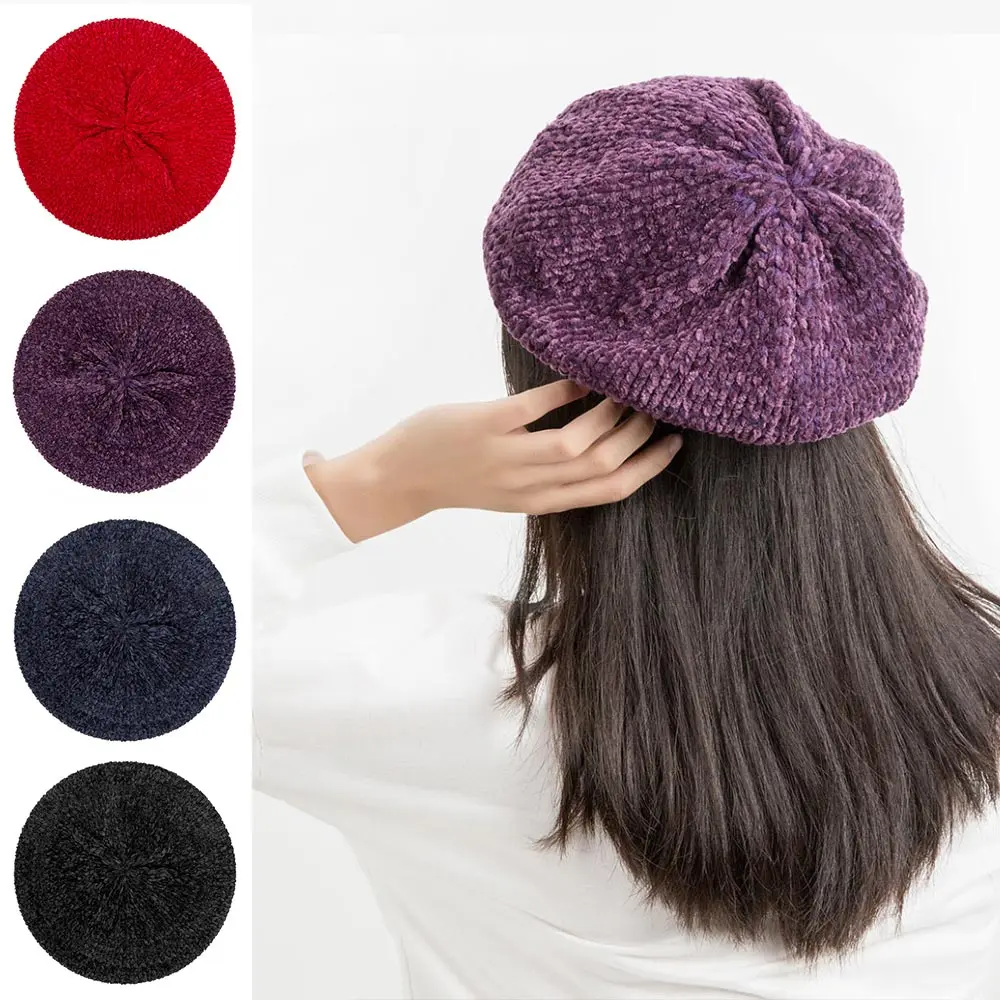 

Evrfelan Fashion Beret Hat Women New Style Female Winter Beret Hat Ladies Solid Color Soft Comfortable