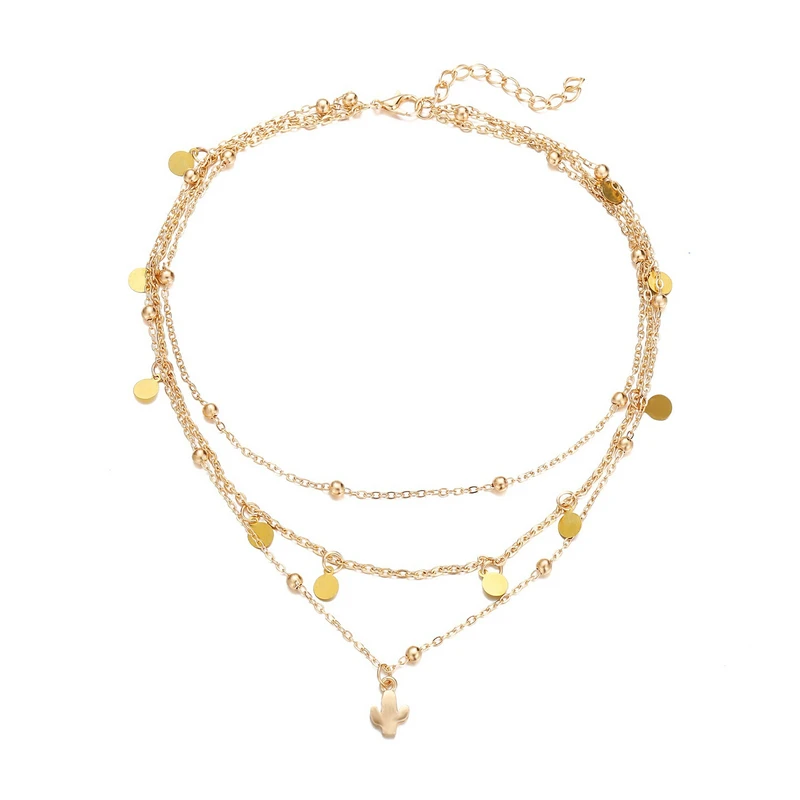 Богемное стильное многослойное ожерелье для женщин, простое колье-ошейник в виде ракушки, светильник в виде морской звезды, золотой цвет, вечерние ювелирные изделия, удивительная цена KAN130