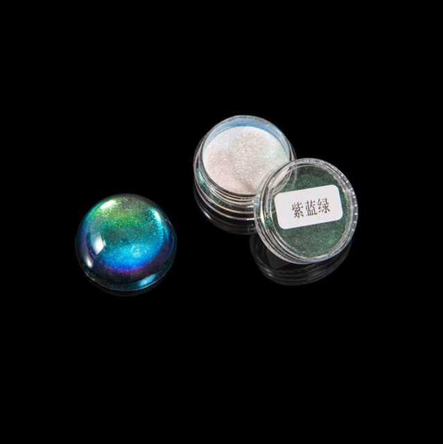 Ultra Fine Chameleon Powder-Color Shifting Metallic Chrome Powder-Color Change Dust Glitter Magic Discolor Powder in Jar 2g