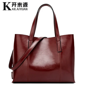 

100% Genuine leather Women handbags 2020 New Fashion simple female bag temperament one-shoulder messenger bag lady handbag