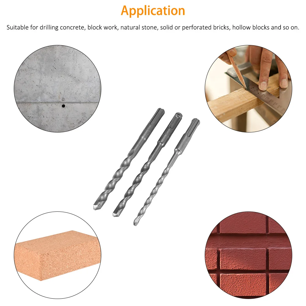 

Electric Hammer Drill Bit Set Cross Type Tungsten SDS Masonry Impact Drill Bit for Masonry Concrete Rock Stone