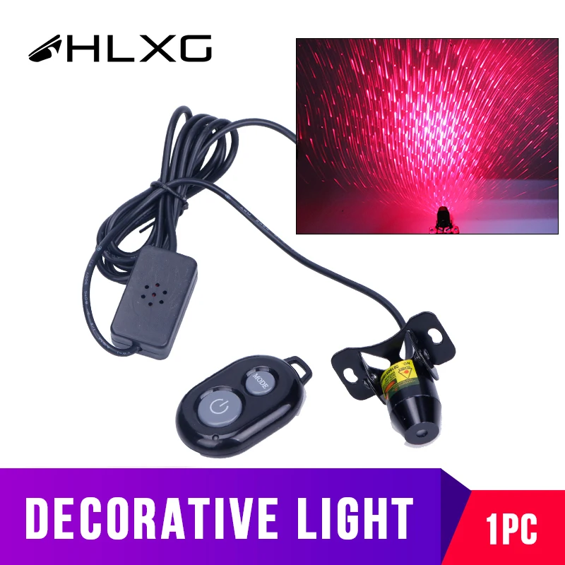 HLXG USB floxay Stream атмосферный окружающий свет автомобиля DJ мини музыкальная лампа Лазерная мигающая звезда свет дистанционное управление 12 В красный