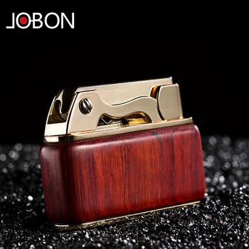

Red Wood With Metal Lighter Smoking Fuel Kerosene Lighters Old Type Windproof Cigarette Lighter Novelty Cigar Lighter