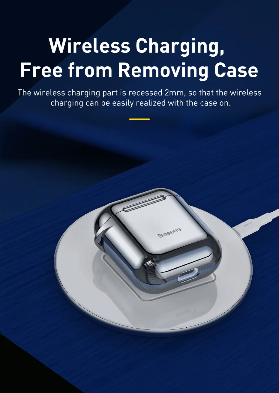 Baseus Glossy Shining Plating Case for AirPods 2 1 Portable Earphone Protect Case for air pods 2019 with Anti-lost Sport Hook Baseus Glossy Shining Plating Case for AirPods 2 1 Portable Earphone Protect Case for air pods 2019 with Anti-lost Sport Hook