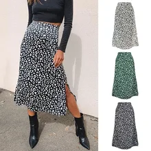 

Woman skirts Spring/summer 2021 ladies leopard print chiffon printing split skirts sexy skirts womens WSL4104