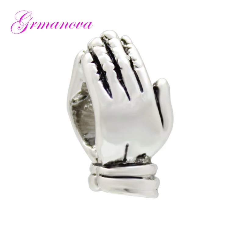

Free shipping 41pcs Put your hands together to pray religious beliefs beads European and fashion jewelry Fit Pandora bracelet