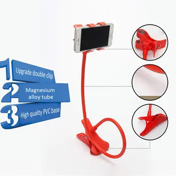 

Flexible 360 Rotation Clip Mobile Cell Phone Holder Lazy Bed Desktop Bracket Mount Stand Phone Clip Holder