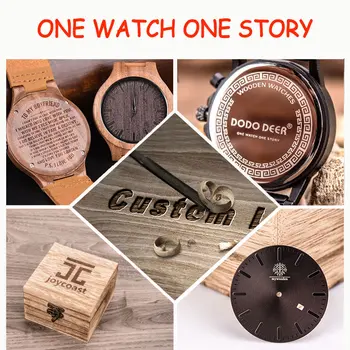 

Personality Creative Design Logo MESSAGE Engraved Carved Customize ONLY Logo cost Laser Charge No Watch