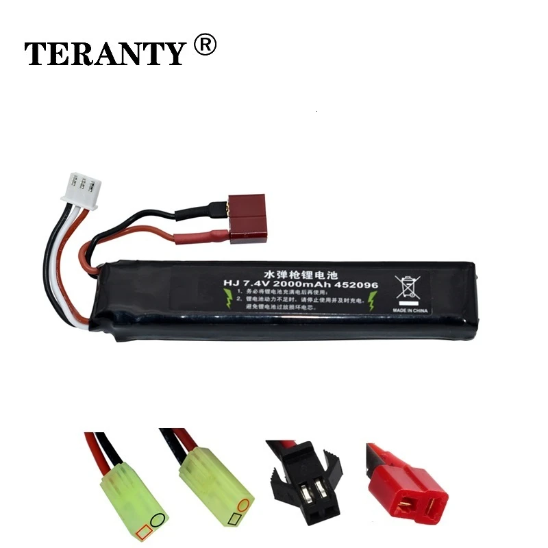Радиоуправляемые игрушки пистолеты 2S 2000mAh 35C 452096 7,4 V перезаряжаемая батарея для AKKU Mini Airsoft BB Воздушный пистолет электрические игрушки пистолеты части#101 мм
