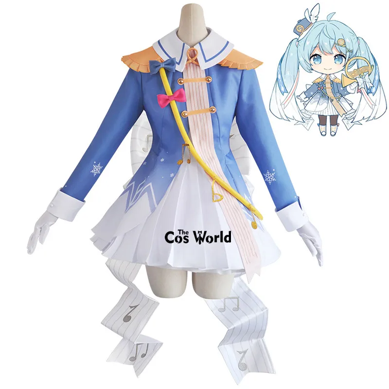 

2020 Vocaloid Snow Hatsune Miku The Princess Dress Uniform Outfit Anime Cosplay Costumes