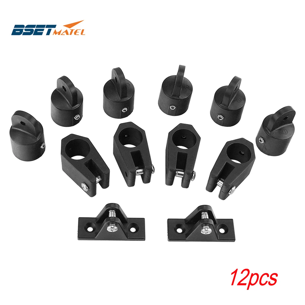 12 PCS Universal Boat Nylon Fittings Hardware Set Black Fits 3 Bow