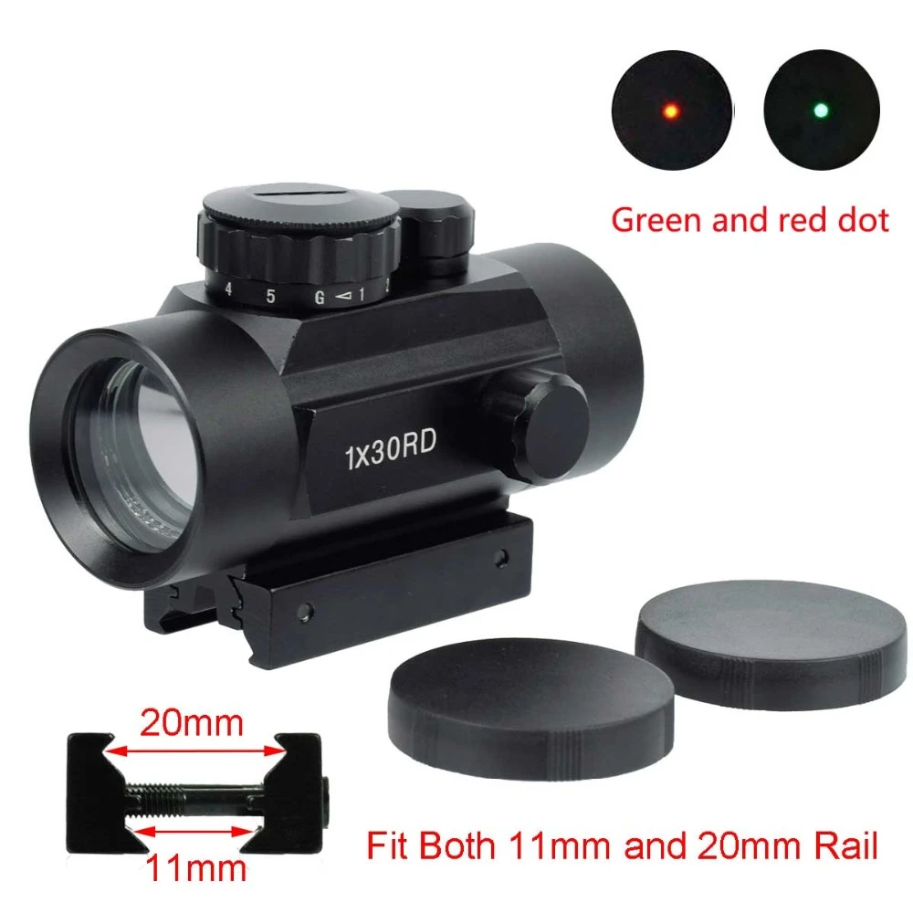 Airsoft Tactical 556 Red & Green Dot Sight Scope Side/Rear Switch fit 20mm