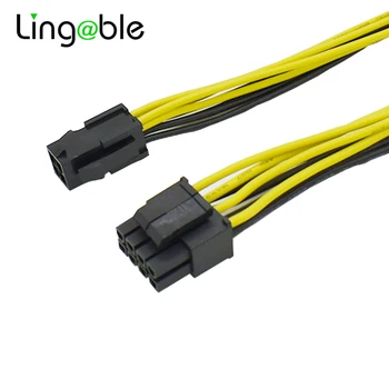 

Lingable CPU 4Pin to 8Pin Power Extension Cable 20cm for Mining BTC Cables Adapter for PC 4P to 8P CPU P4 to P8 Converter Wire