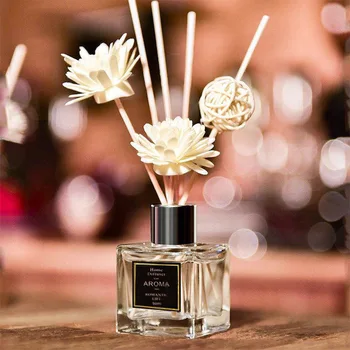 

5 Piece Set 250ml Fire Free Essential Oil Home Bedroom Long Lasting Cane Fragrance Glass Ornament Toilet Deodorant Air Freshener