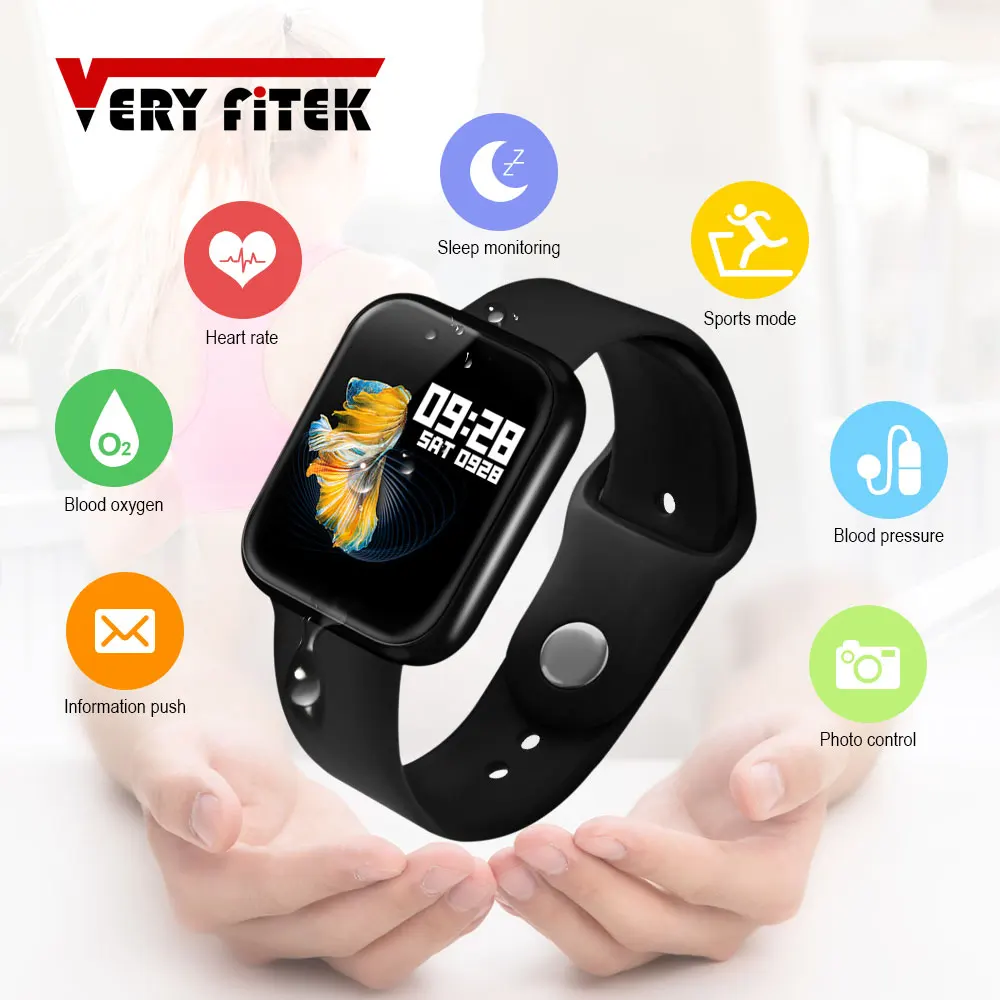 Najtaniej 2019 mężczyźni kobiety wodoodporna T80 inteligentny zegarek Bluetooth smartwatch monitorujący tętno tracker do monitorowania aktywności fizycznej pk P70 P68 Plus P80 B57