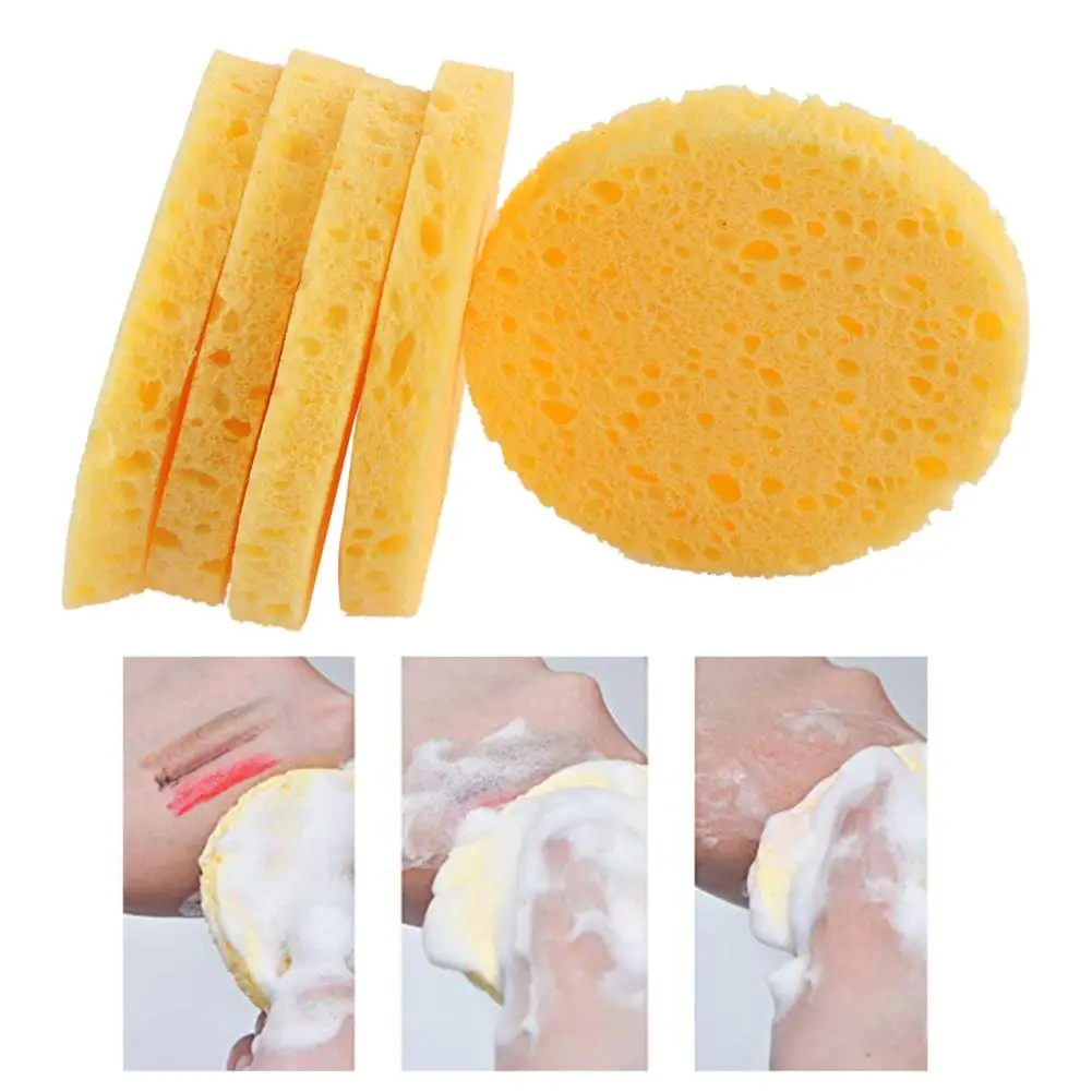 

50pcs Natural Wood Pulp Sponge Cellulose Compress Cosmetic Puff Facial Washing Sponge Face Care Cleansing Makeup Remover Tools