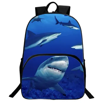 

Shark print school bag children boy large capacity backpack boy casual soft back school bag student backpack