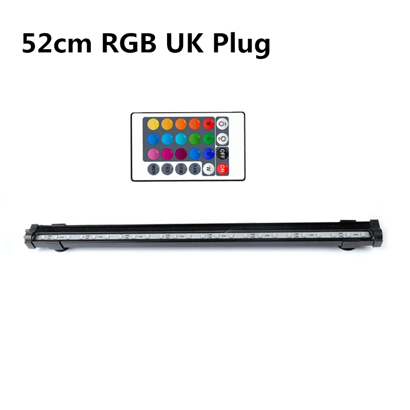45cm RGB EU Plug Аквариумное освещение для аквариума Водонепроницаемый светодиодный пузырьковый насос бар света 23/30/45/52 см освещение под водой лампа пульт ДУ с 24 кнопками Управление Декор - Цвет: 45cm RGB EU Plug