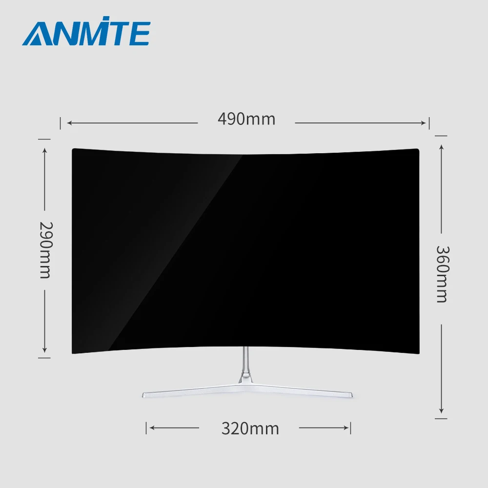 Изогнутый монитор Anmite 21 5 (22) дюйма TFT Lcd FHD Hdmi ультратонкий Светодиодный экран