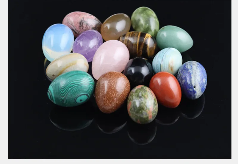 3Pcs S M L 45x30mm Drilled Jade Egg Natural stone Yoni For Kegel Exercise Pelvic Floor Muscle Vaginal Ben Wa Ball | Красота и