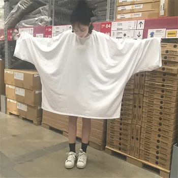 

2019 White Soild Sweatshirt Casual Batwing Long Sleeve Hoodies Pullover O-Neck Loose Hoodies Autumn Oversized Sweatshirts