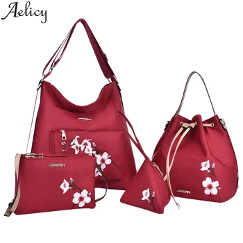 

Aelicy Women Satchels Shoulder Bag Fashion Crossbody Bags Messenger Beach Bag 2019 New Design Shoulder Bag For Women Girls 4Pcs
