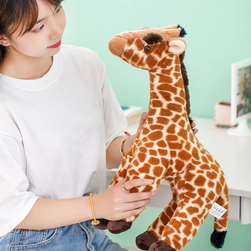 cute lifelike giraffe plush Toy Stuffed soft giraffes pillow real life wild animals soft doll