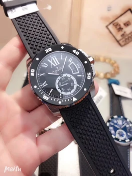 

2019 Classic New Men Quartz Chronograph Stainless Steel StopWatch Rubber Black Blue Rose Gold Sapphire Canvas Sport Watch