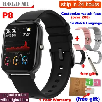 

P8 1.4 inch Smart Watch Men Full Touch Fitness Tracker Blood Pressure Smart Clock Women P9 GTS Smartwatch for Android IOS
