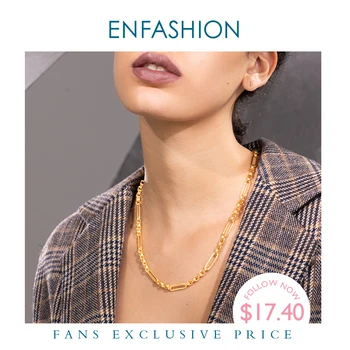 

ENFASHION Long Link Chain Choker Necklace Women Gold Color Statement Necklace Lady Fashion Femme Jewelry Dropshipping P193059