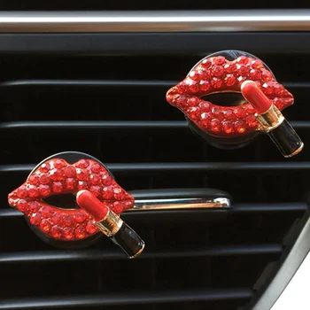 

Air Freshener Diamond Car-styling Bling Sexy Lips Mouth Car Air Outlet Fragrant Perfume Clip Freshener Diffuser Gift Flavoring