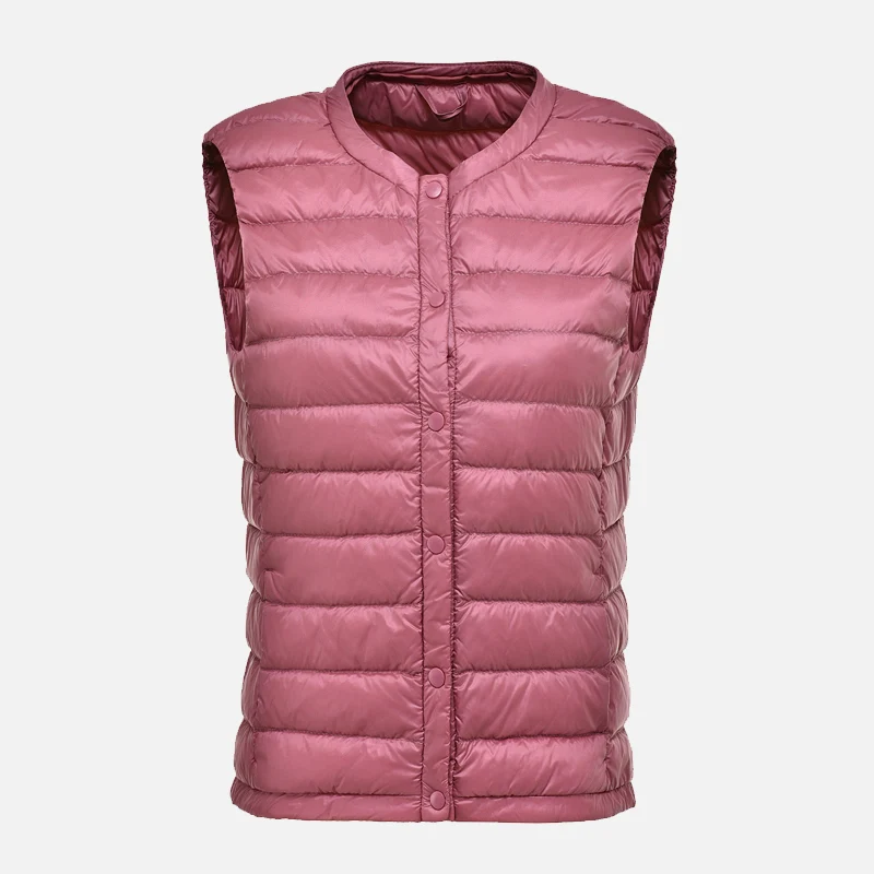 Goede Vrouwen Ultra Light Duck Down Vest Herfst Winter Warm Ronde Kraag Mouwloze Jas 2019 Licht Gewicht Koreaanse Alle Match dunne Vesten