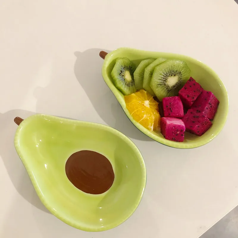 1 шт. огромный милый авокадо форма керамическая фруктовая Салатница блюдо для закусок миска для рисового супа столовые приборы 6,5 дюймов pf9065